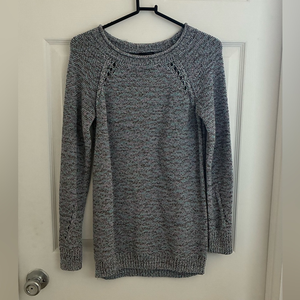 TALBOTS purple blue and grey stretchy sweater